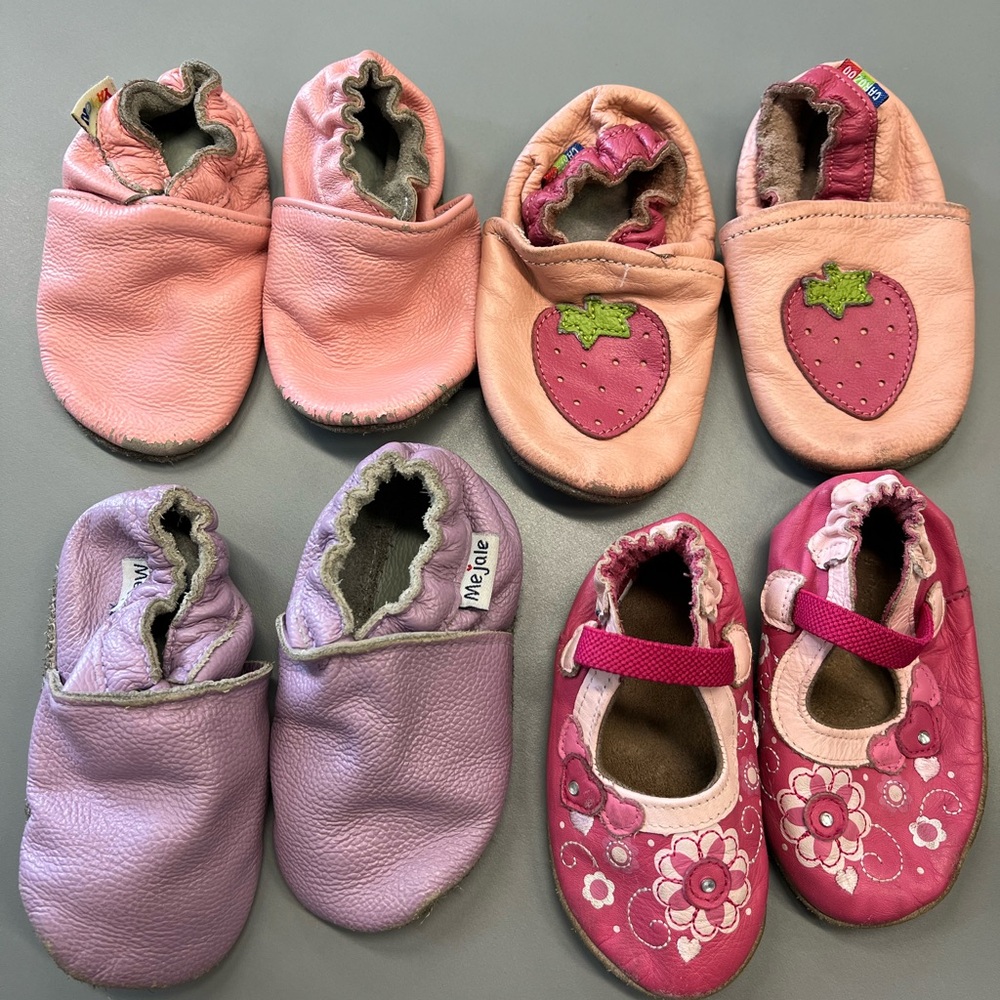 Soft infant girl shoes LOT size 12 months